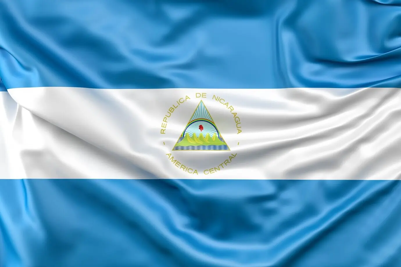 Please provide the original description of the Flag of Nicaragua that you want me to rephrase.